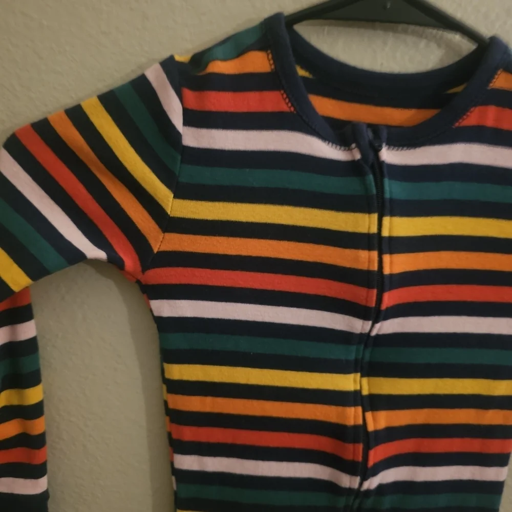 Old Navy Colorful Striped Kids Footie Pajamas